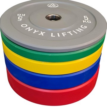 150kg Coloured Bumper plate Set - Onyx